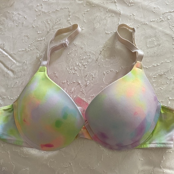 Pink Wear everywhere push up pigeonnant multi color - paint ๐จ bra size 34B - Picture 13 of 14